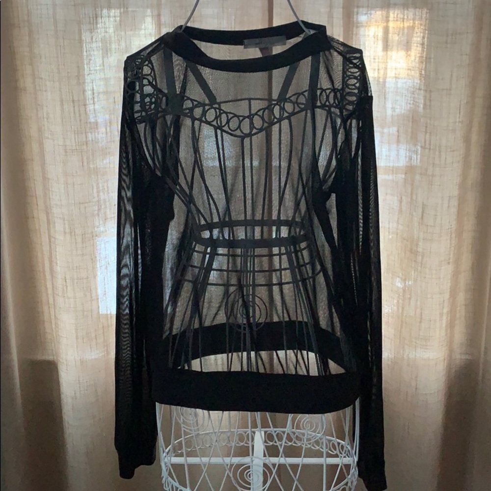 Gaze Mesh Long Sleeve Top